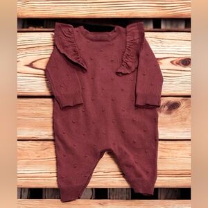 Adorable Burgundy Baby Romper 👶❤️